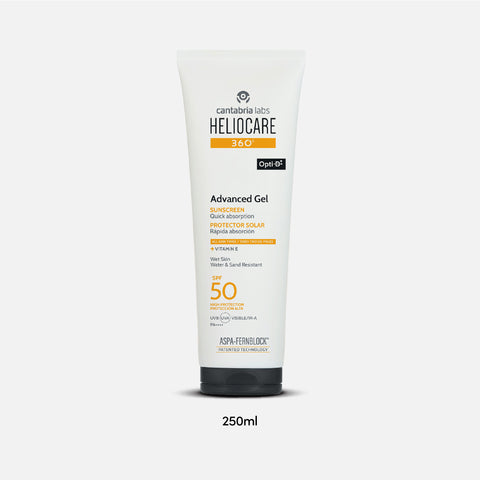 Heliocare 360 Advanced Gel, Topical Sunscreen, Sunblock, ASPA Fernblock, Sunscreen, SPF50