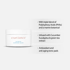 Exuviance, Exfoliation, Exuviance SkinRise Morning Glow Gentle Exfoliator, Radiance pads, Luminous complexion