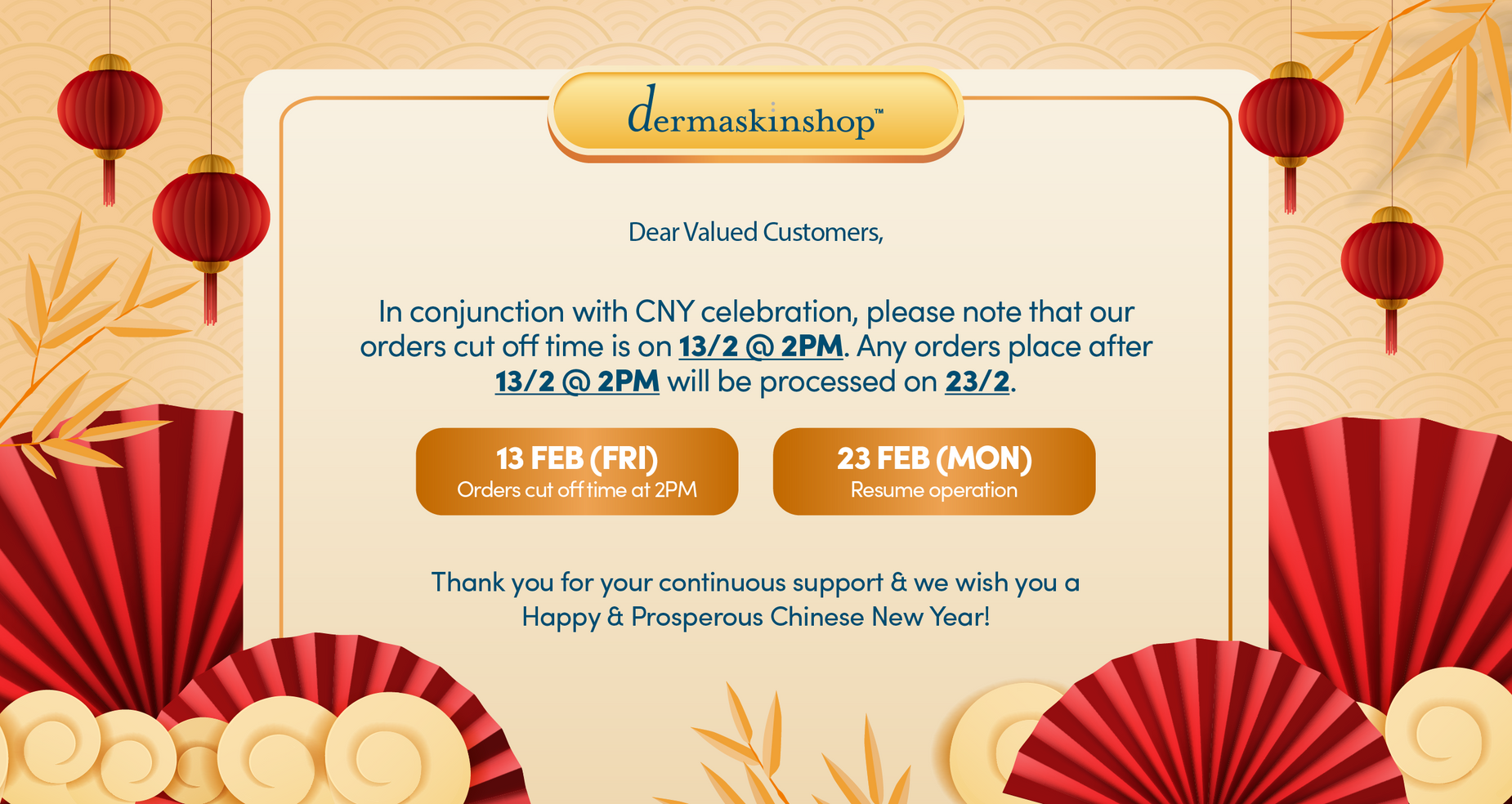 CNY Closure Notice