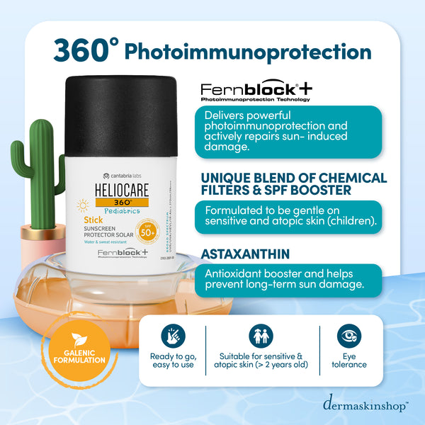 Heliocare 360 Pediatrics, Heliocare, Sunscreen, Sunblock, Kid Sunscreen, SPF50+, Fernblock
