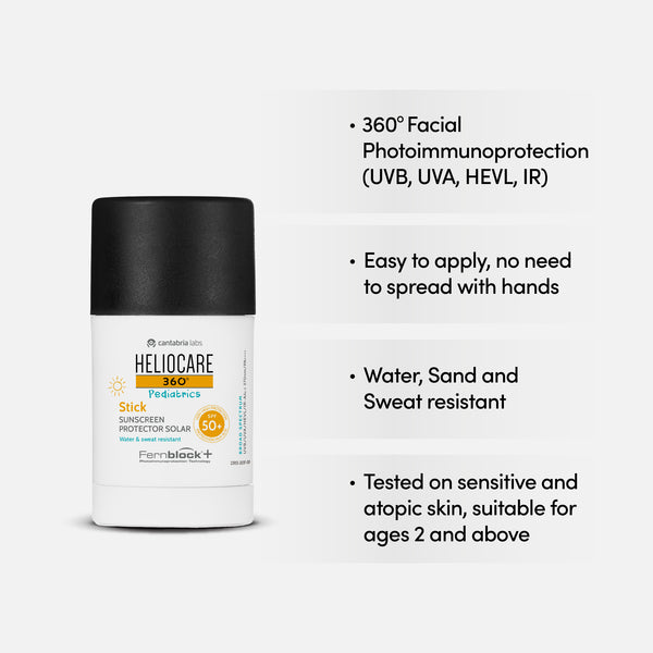 Heliocare 360 Pediatrics Stick, Heliocare, Sunscreen, Sunblock, Kid Sunscreen, SPF50+, Fernblock